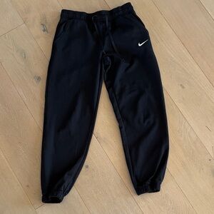 Nike Kids Black Thermafit Sweatpants with White Logo
